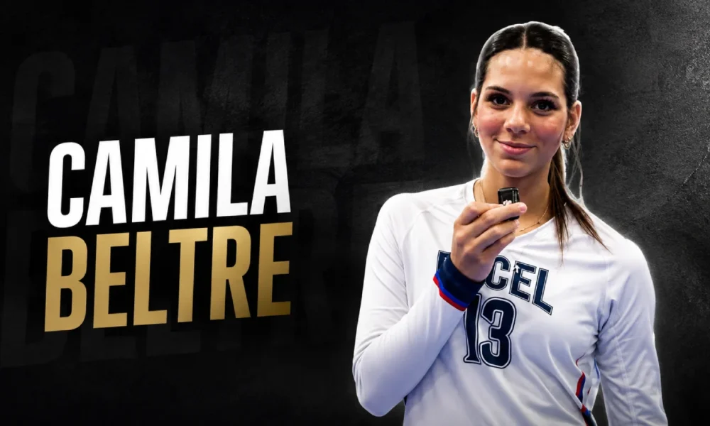Camila Beltre, Class of 2028 volleyball prospect, in her XCEL volleyball uniform.