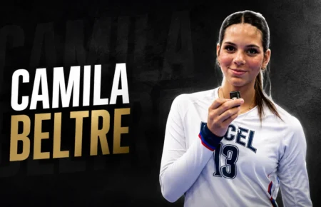 Camila Beltre, Class of 2028 volleyball prospect, in her XCEL volleyball uniform.