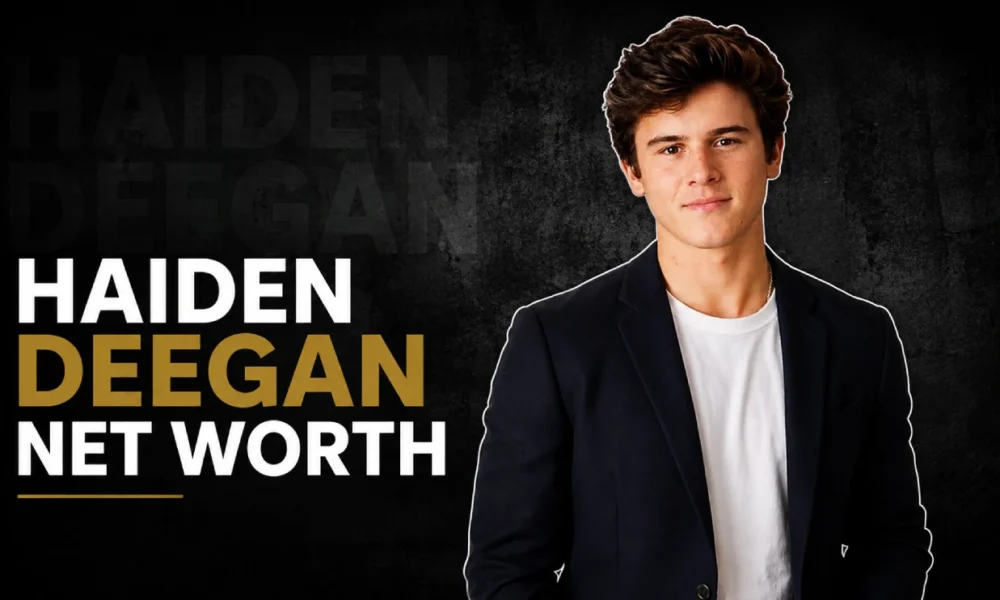 Haiden Deegan in a dark blazer and white shirt