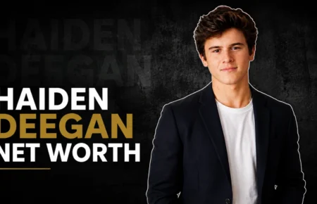 Haiden Deegan in a dark blazer and white shirt