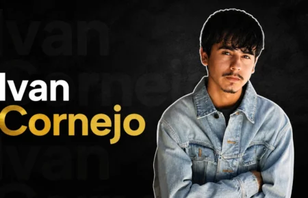 Ivan Cornejo during a photoshoot highlighting his music career and public profile.