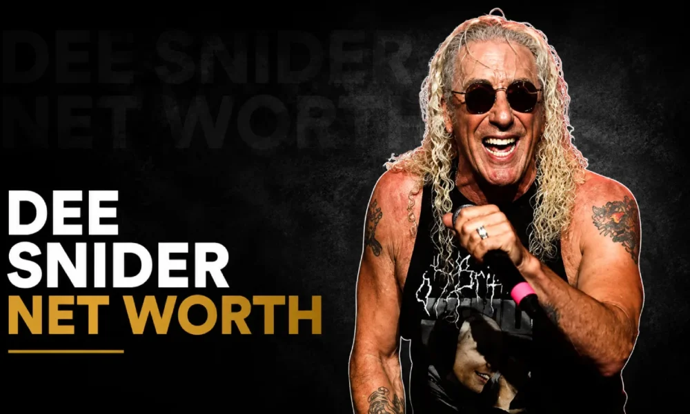 Dee Snider performing on stage with a microphone