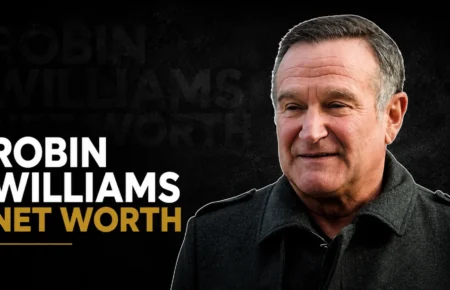 Robin Williams wearing a dark jacket