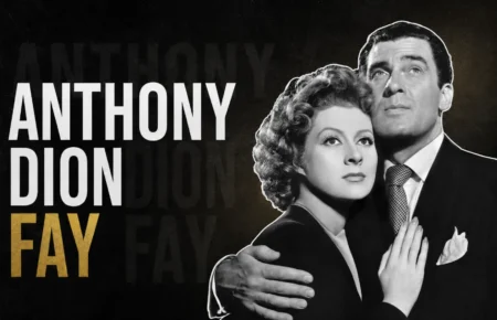 Anthony Dion Fay and Barbara Stanwyck in a classic Hollywood scene