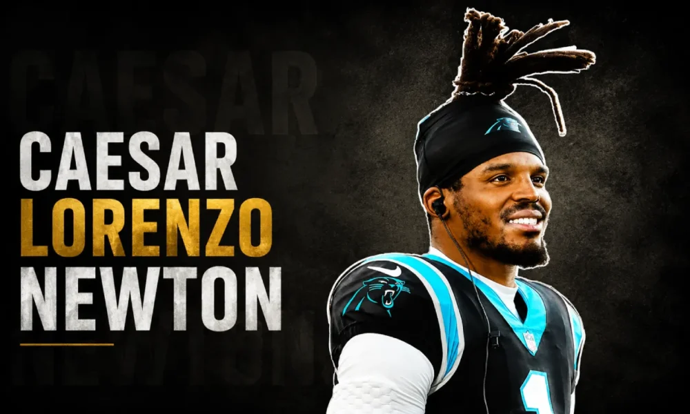 Caesar Lorenzo Newton in a Carolina Panthers jersey