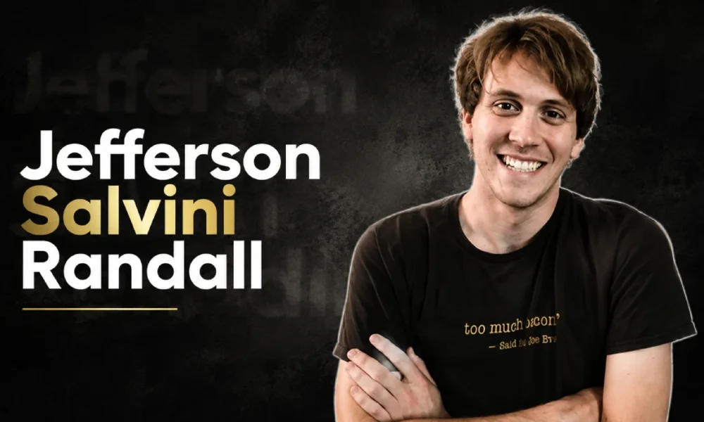 Jefferson Salvini Randall smiling in a premium magazine-style design.