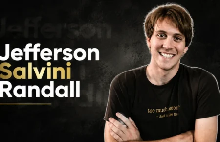 Jefferson Salvini Randall smiling in a premium magazine-style design.