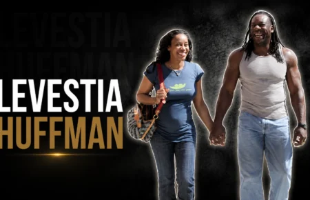 Levestia Huffman walking with Booker T
