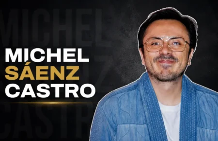 Michel Sáenz Castro, filmmaker and producer, in a blue jacket